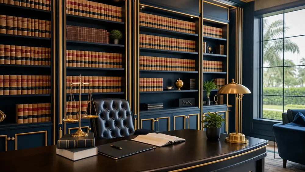Personal injury attorney consulting with a car accident client in Palm Beach County Florida office